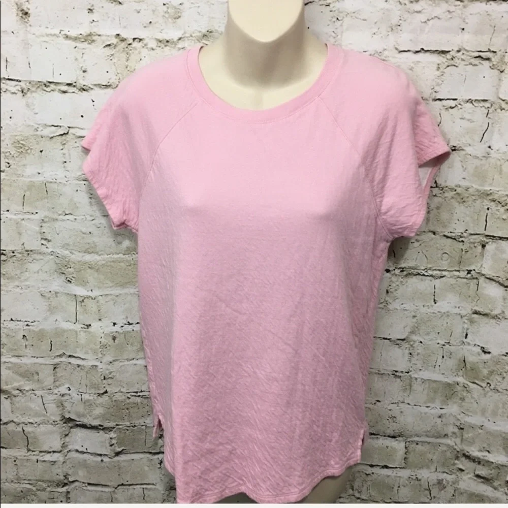 🌻 J Crew Pink Double Knit Baseball T Shirt